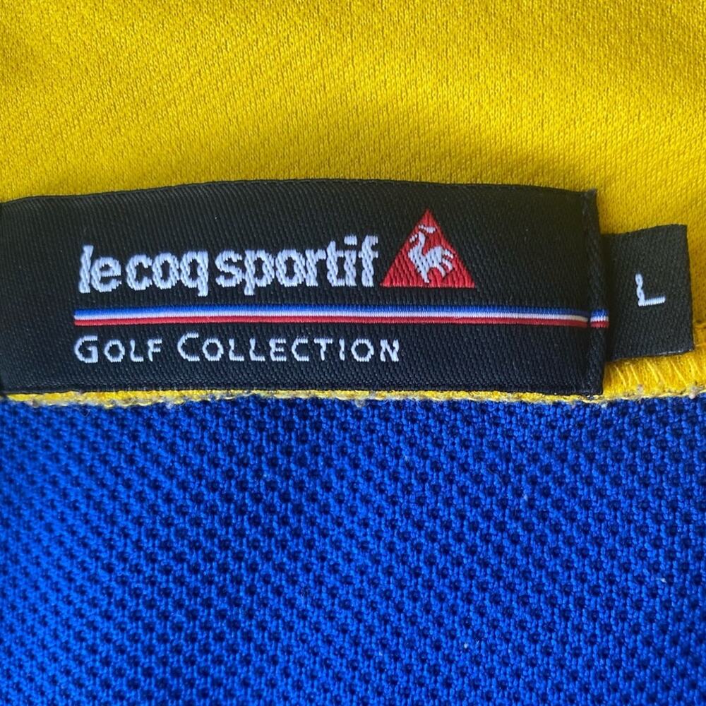 Le Coq Sportif Golf Men's Jacket Pullover 1/4 Zip Blue Yellow France Size Large - Picture 9 of 15